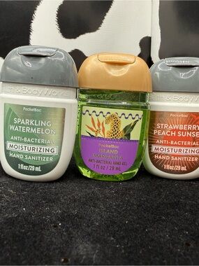 3 Bath & Body Works PocketBac Hand Sanitizers, fruity summer